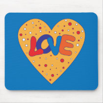 Colorful Love Design mousepads by karanta Colorful Love Design mousepads