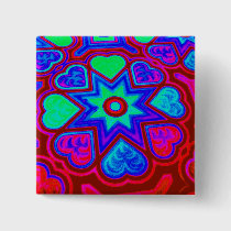 'Colorful Love' Square Button buttons