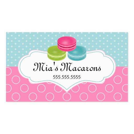 Colorful Macarons Bakery Business Cards (front side)