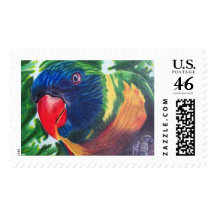Colorful Macaw Parrot Stamp
