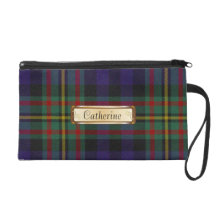 Colorful MacLellan Family Tartan Plaid Wristlet Clutch