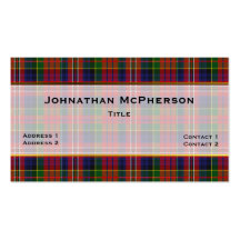 Colorful MacPherson Plaid Custom Business Card