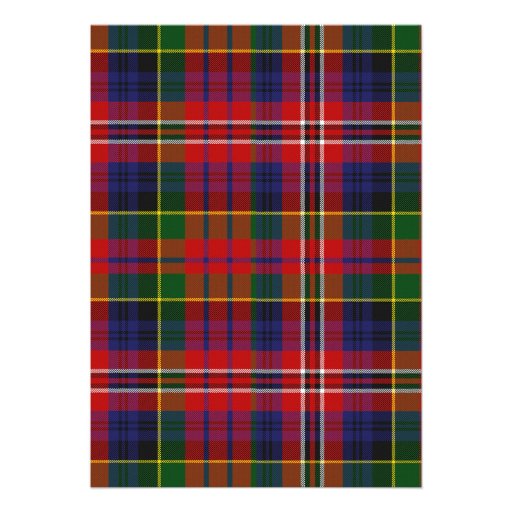 Colorful MacPherson Tartan Plaid Wedding Invites