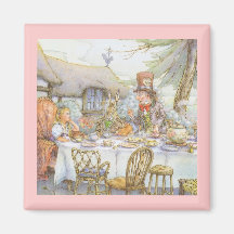 Colorful Mad Hatter's Tea Party Fridge Magnets
