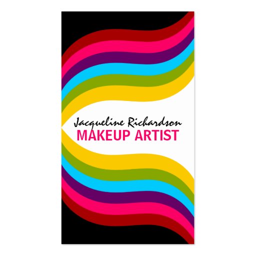 Colorful Makeup Artist Business Cards (front side)