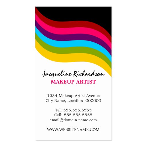 Colorful Makeup Artist Business Cards (back side)