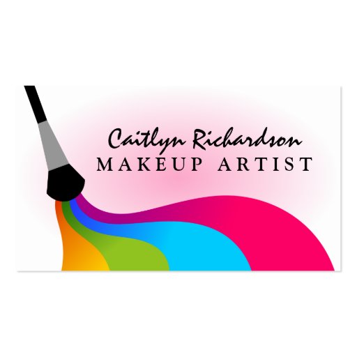 Colorful Makeup Artist Business Cards (front side)