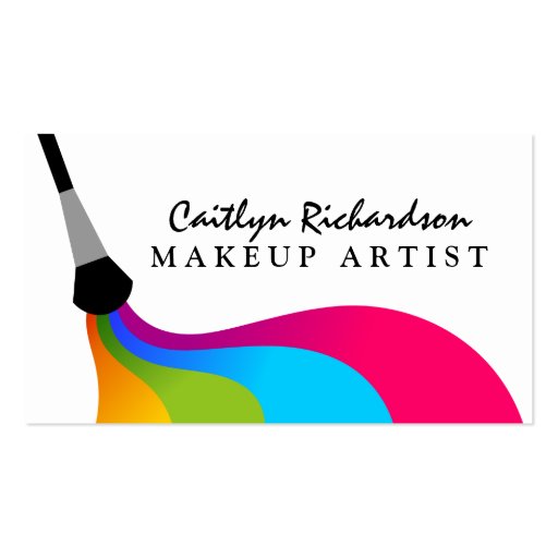 Colorful Makeup Artist Business Cards (front side)