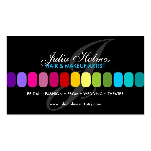 Colorful Makeup Artist Business Cards
