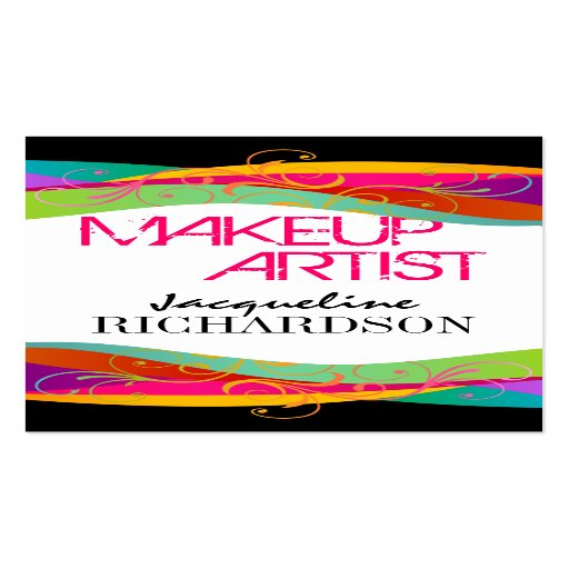 Colorful Makeup Artist Business Cards