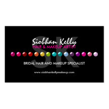 Colorful Makeup Artist Monogram Business Cards