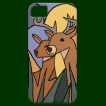 Colorful Male and Female Deer Art Design casemate cases