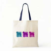 Colorful Manchester Terrier Silhouettes Tote Bags