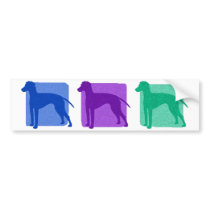 Colorful Manchester Terrier Silhouettes bumper stickers by MenagerieMayhem Colorful Manchester Terrier Silhouettes bumper stickers