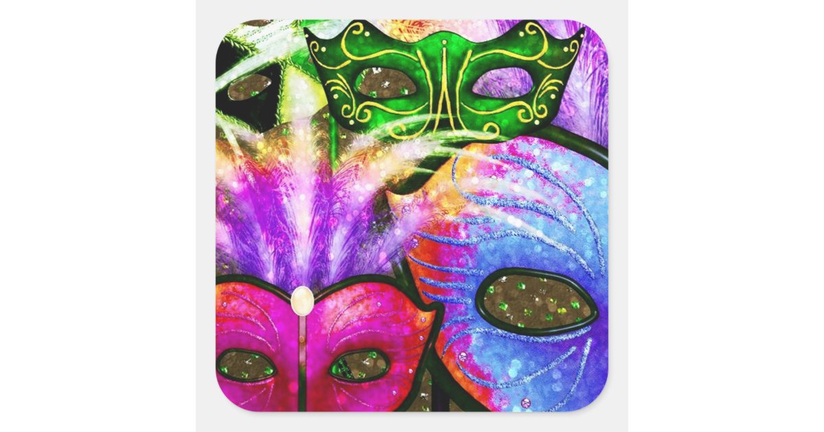 colorful mardi gras masks stickers zazzle colorful mardi gras masks stickers zazzle