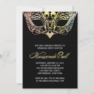 Colorful Mask Masquerade Invitations zazzle_invitation