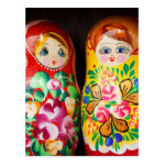Colorful Matryoshka Dolls Post Card Colorful Matryoshka Dolls Post Card