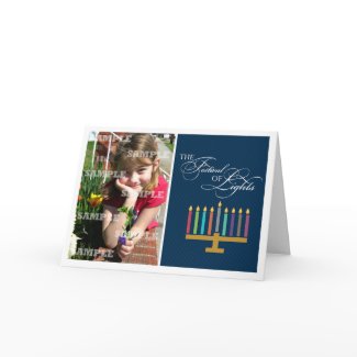 Colorful Menorah Hanukkah Card card