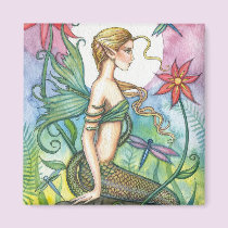 Colorful Mermaid Magnet by Molly Harrison
