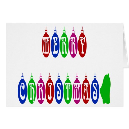 colorful merry christmas ornament font cards zazzle colorful merry christmas ornament font cards zazzle