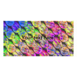 Colorful meteorite custom photo card