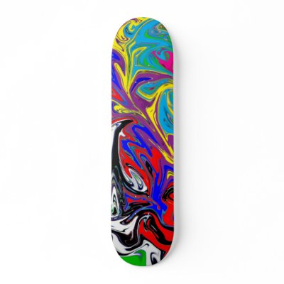 Colorful Mixed Swirl Skateboard by JKdesigns