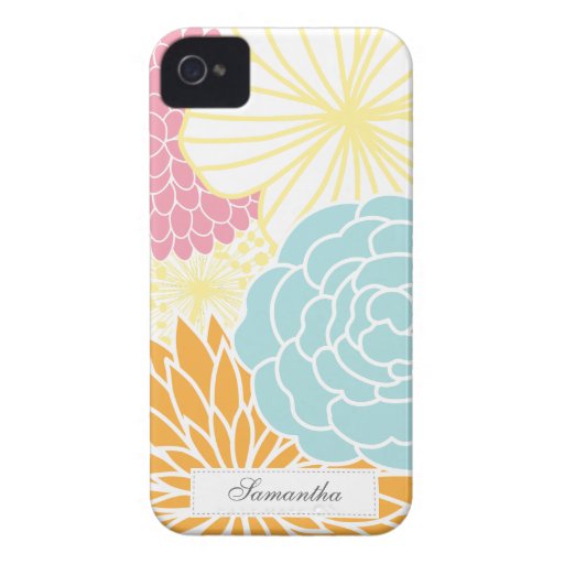 Colorful Mod Florals iPhone 4 Case