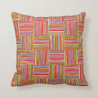Colorful modern abstract crosshatch pattern pillows