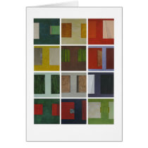 Colorful modern abstract squares art greeting cards