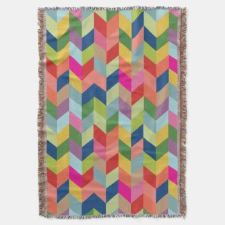 Colorful Modern Herringbone Throw