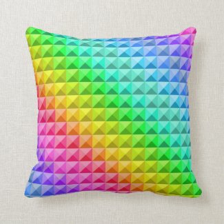 Colorful modern mosaic tiles pattern pillow