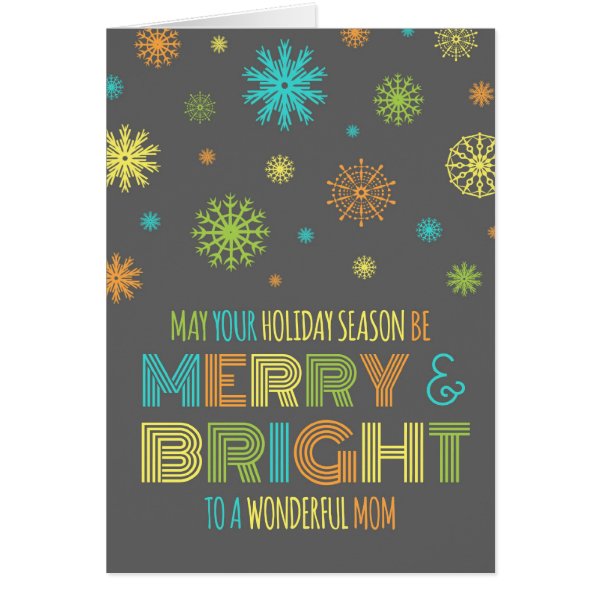 Colorful Mom Merry & Bright Christmas Card