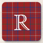 Colorful Monogram Plaid Coaster cork coasters