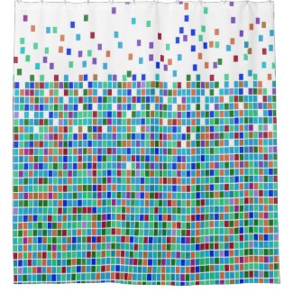Colorful Mosaic Tile Design Shower Curtain