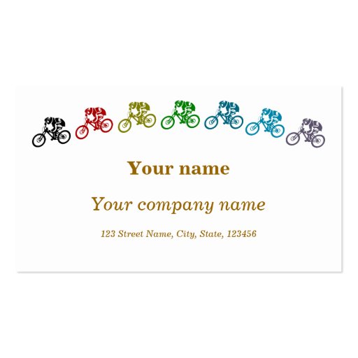 Colorful mountainbikes business card template