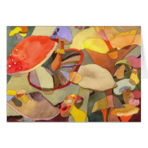 Colorful Mushrooms: Blank Card
