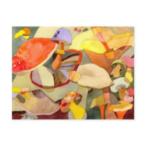 Colorful Mushrooms: Recipe Cards postcards