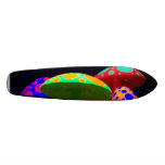 colorful mushrooms skate board
