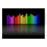 Colorful Music Equalizer w/Reflection, Cool Techno cards