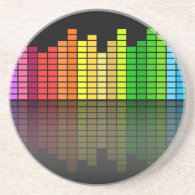 Colorful Music Equalizer w/Reflection, Cool Techno Beverage Coasters
