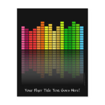 Colorful Music Equalizer w/Reflection, Cool Techno Full Color Flyer