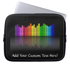 Colorful Music Equalizer w/Reflection, Cool Techno Laptop Computer Sleeve