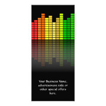 Colorful Music Equalizer w/Reflection, Cool Techno Rack Card Design