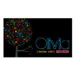 Colorful Music Musical Notes Song Singing Pop Tree Business Card Template