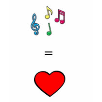 colorful-music-notes-cutout, Valentine Heart, = t-shirts by iancabay_05 colorful-music-notes-cutout, Valentine Heart, = t-shirts