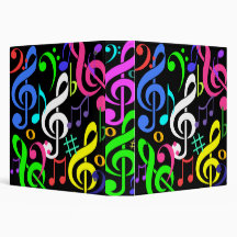 Colorful Musical Notes Binder