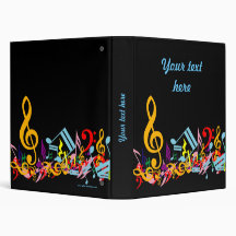 Colorful Musical Notes Binder