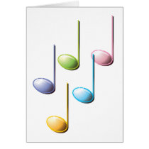 Colorful Musical Notes cards