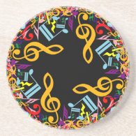 Colorful Musical Notes Coaster