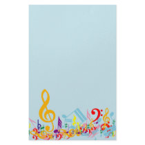 Colorful Musical Notes Stationery